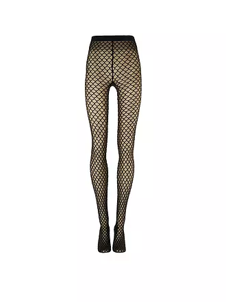 WOLFORD | Medias de moda VELVET NET ILLUSION Fairly Light/White | schwarz